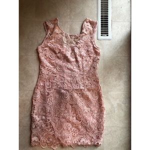 Light Pink Lace Bodycon Dress—M/8-10